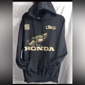 Honda Black camp Hoodie with Logo jt racing men’s medium new